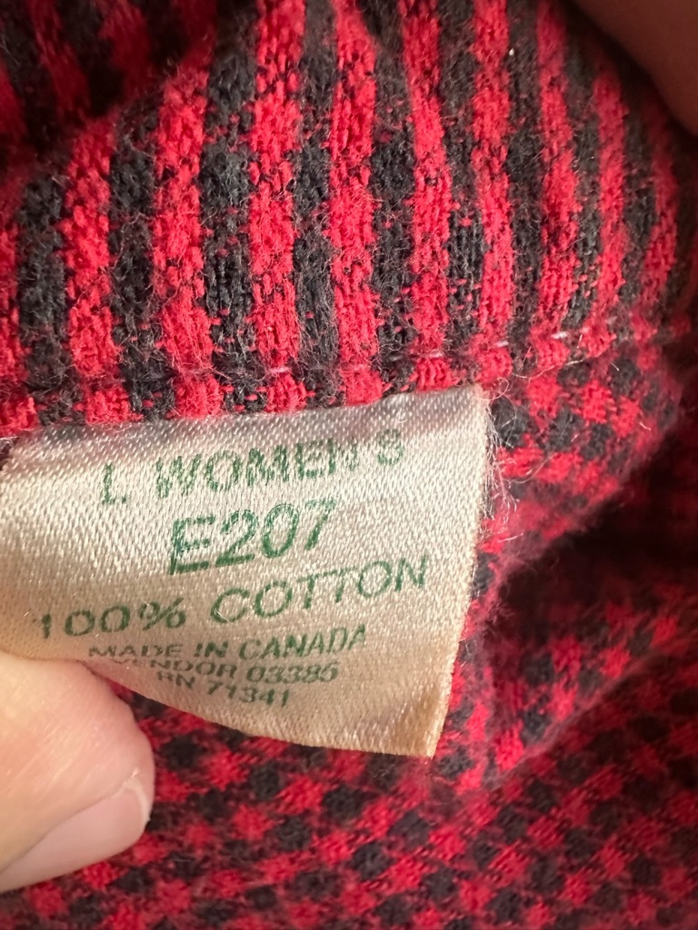 Vintage L.L. Bean Blue Denim Shirt Jacket with Red Check Flannel Lining Large - Picture 4 of 6